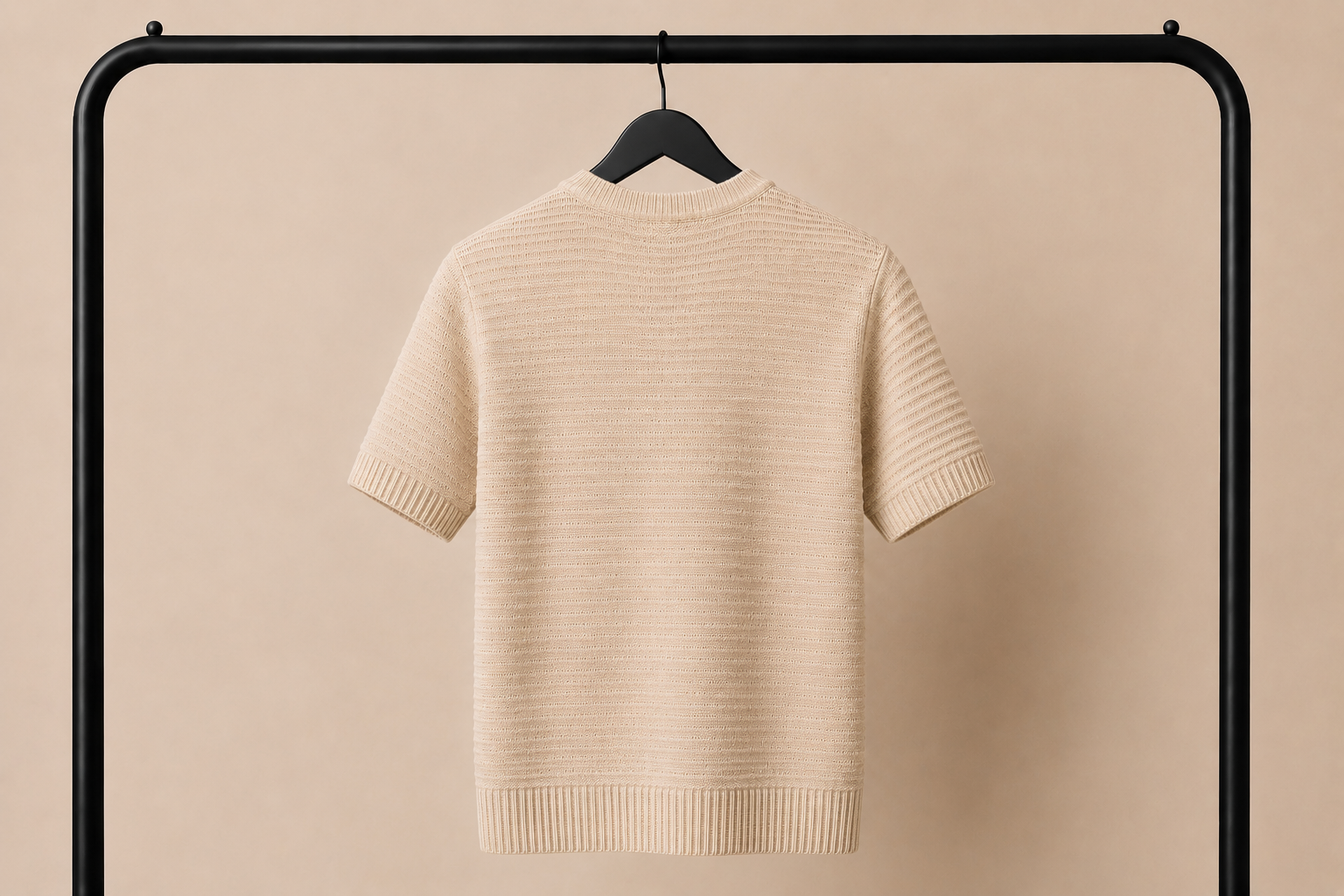 T-Shirt Beige a Maniche Corte 50% Cotone 50% Acrilico – Comfort e Stile Casual | IMPERSONAL