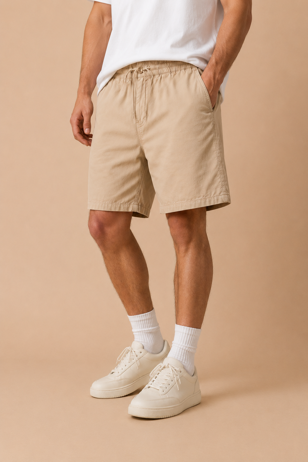 Pantaloncino IMPERSONAL Regular Fit Sabbia in Lino e Tencel – Comfort Estivo Premium