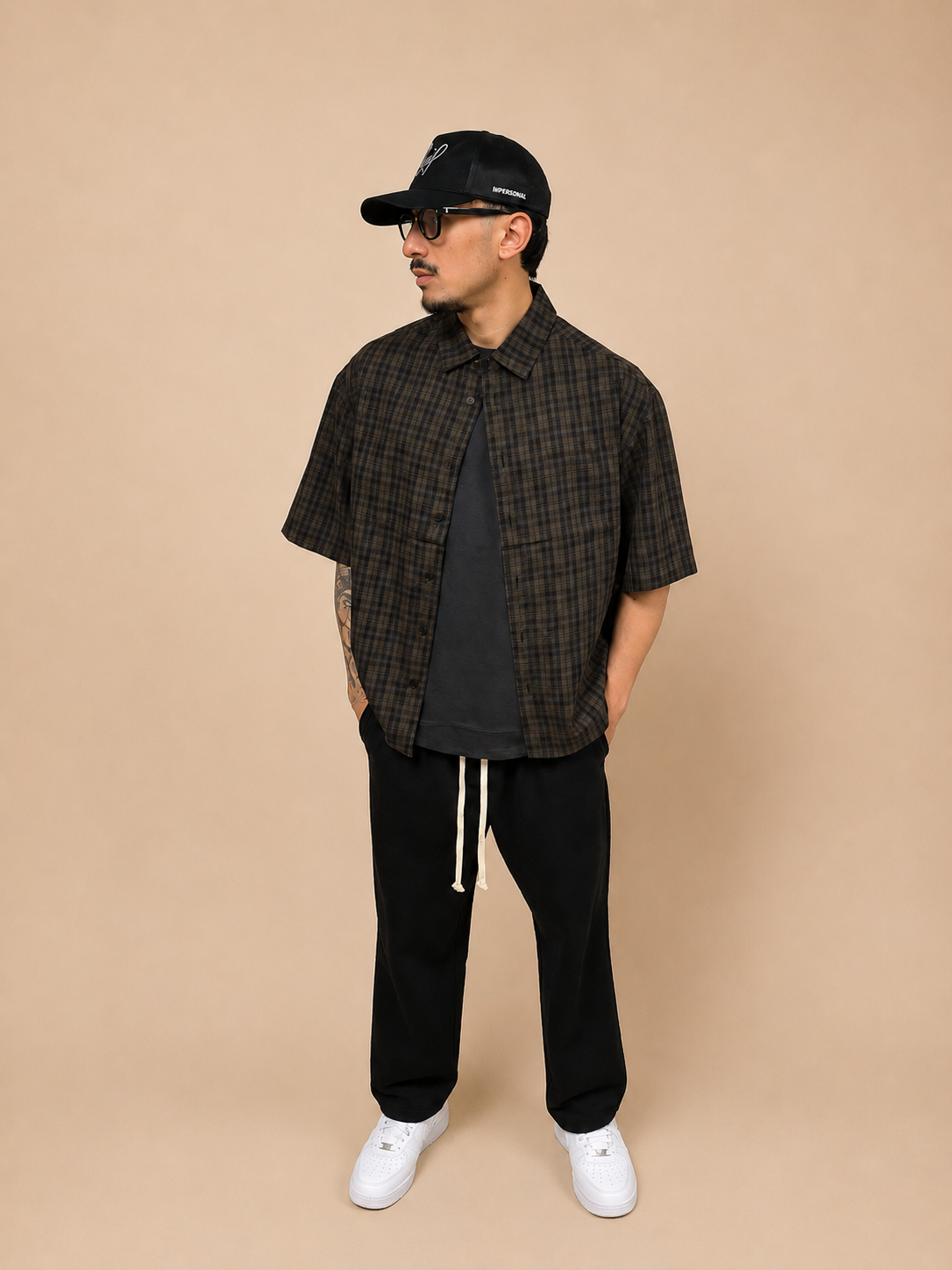 Camicia Oversize Marrone a Maniche Corte – Stile Streetwear e Casual | IMPERSONAL