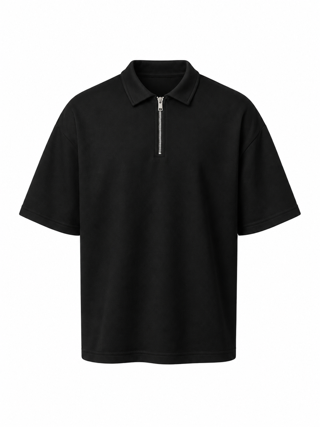 Polo Oversize Bianca/Beige/Nera 1/2 Zip Uomo | Stile Casual Streetwear | IMPERSONAL