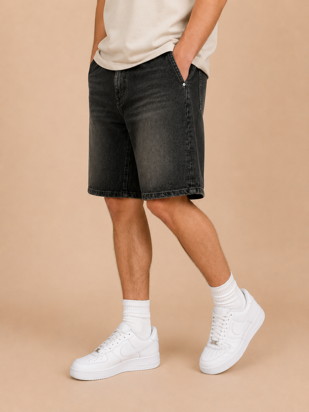 Bermuda IMPERSONAL Skate Oversize Grigio Scuro  – Fit Largo Streetwear Uomo