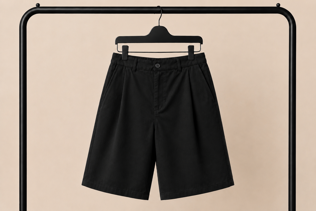 Pantaloncino IMPERSONAL Oversize Nero Skater Fit – Loose Fit Streetwear