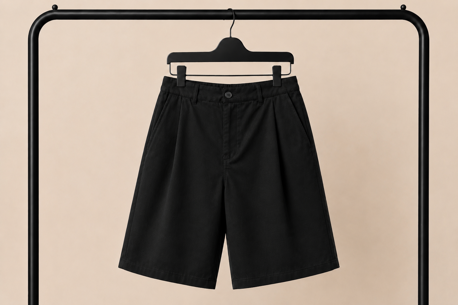 Pantaloncino IMPERSONAL Oversize Nero Skater Fit – Loose Fit Streetwear