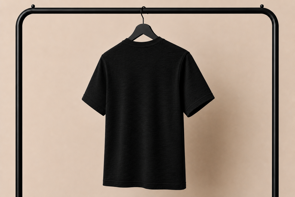 Maglia a Filo Nera Uomo Slim Fit | T-Shirt Premium Leggera | IMPERSONAL