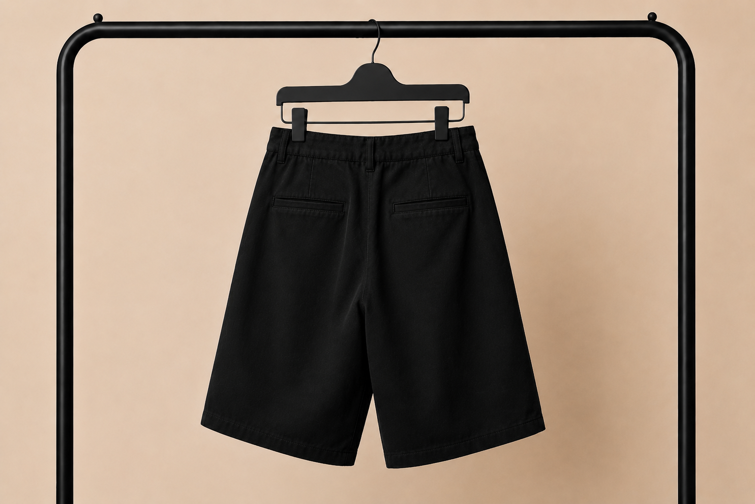 Pantaloncino IMPERSONAL Oversize Nero Skater Fit – Loose Fit Streetwear