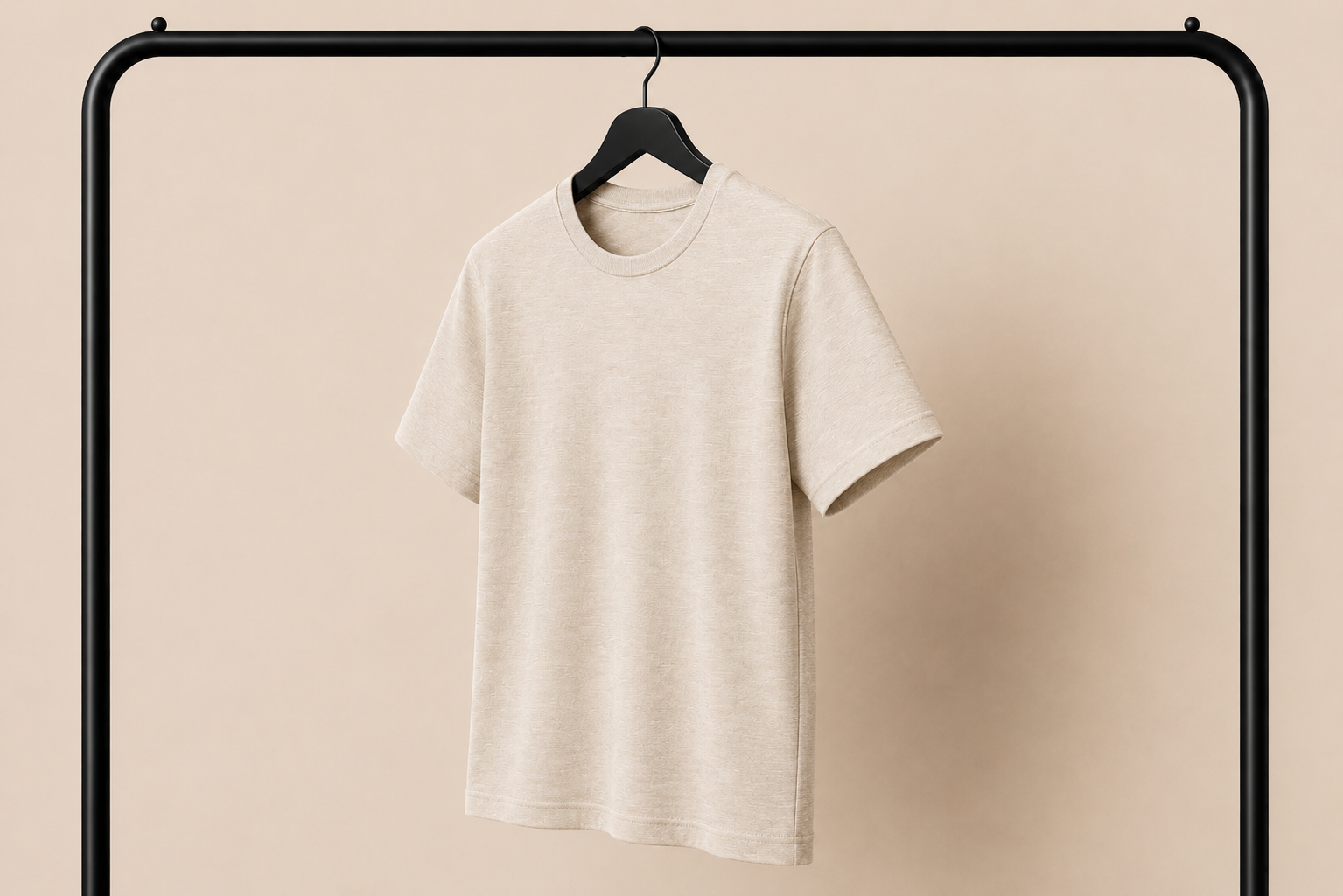 Maglia a Filo Beige Slim Fit Uomo | T-Shirt Leggera Premium | IMPERSONAL