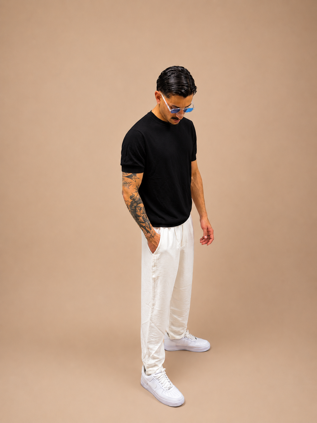 Maglia a Filo Nera Uomo Slim Fit | T-Shirt Premium Leggera | IMPERSONAL