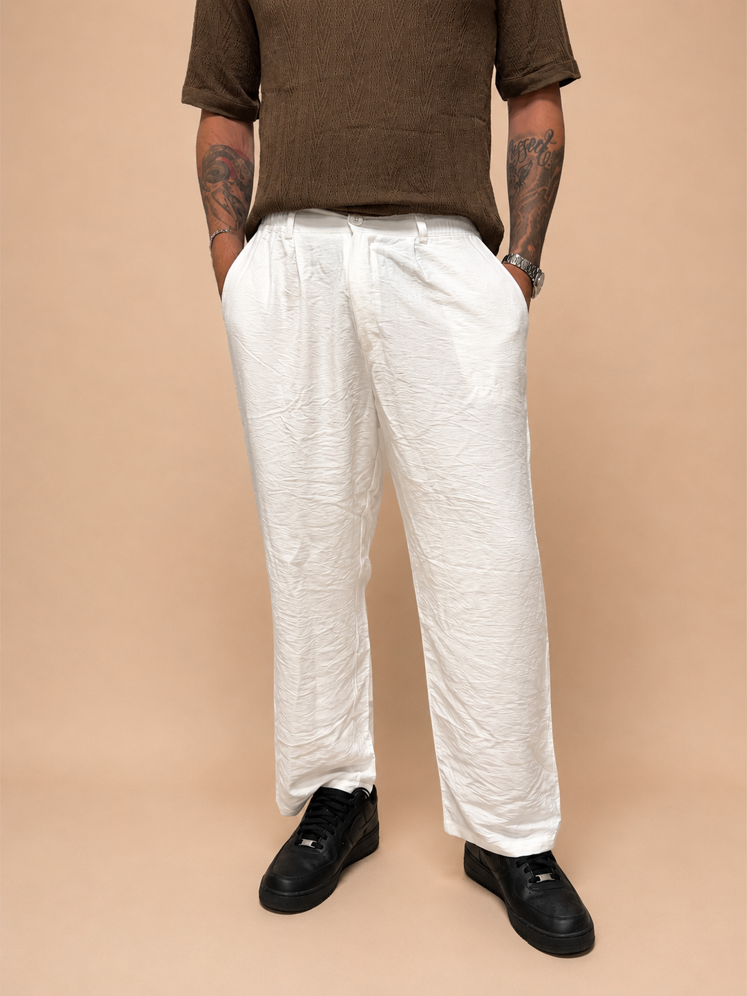 Pantalone White Semi-Baggy IMPERSONAL