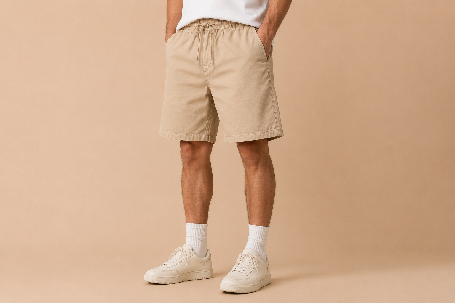Pantaloncino IMPERSONAL Regular Fit Sabbia in Lino e Tencel – Comfort Estivo Premium