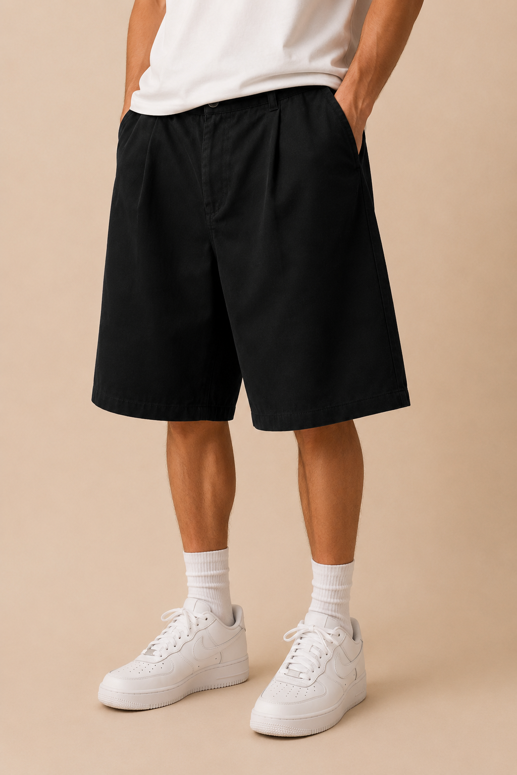 Pantaloncino IMPERSONAL Oversize Nero Skater Fit – Loose Fit Streetwear