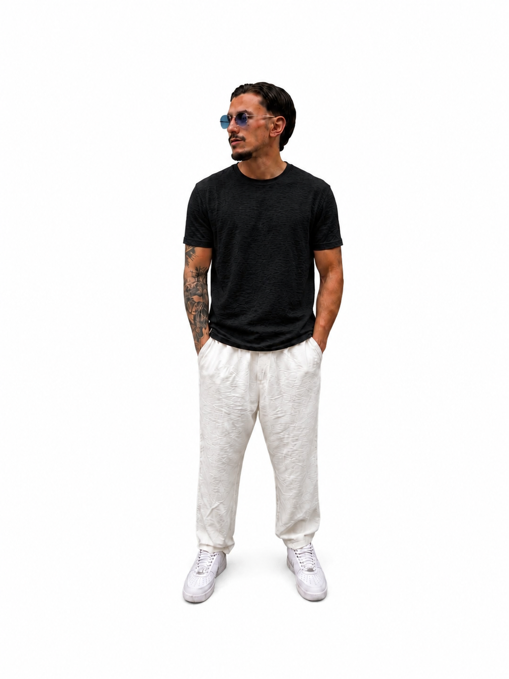 Maglia a Filo Nera Uomo Slim Fit | T-Shirt Premium Leggera | IMPERSONAL