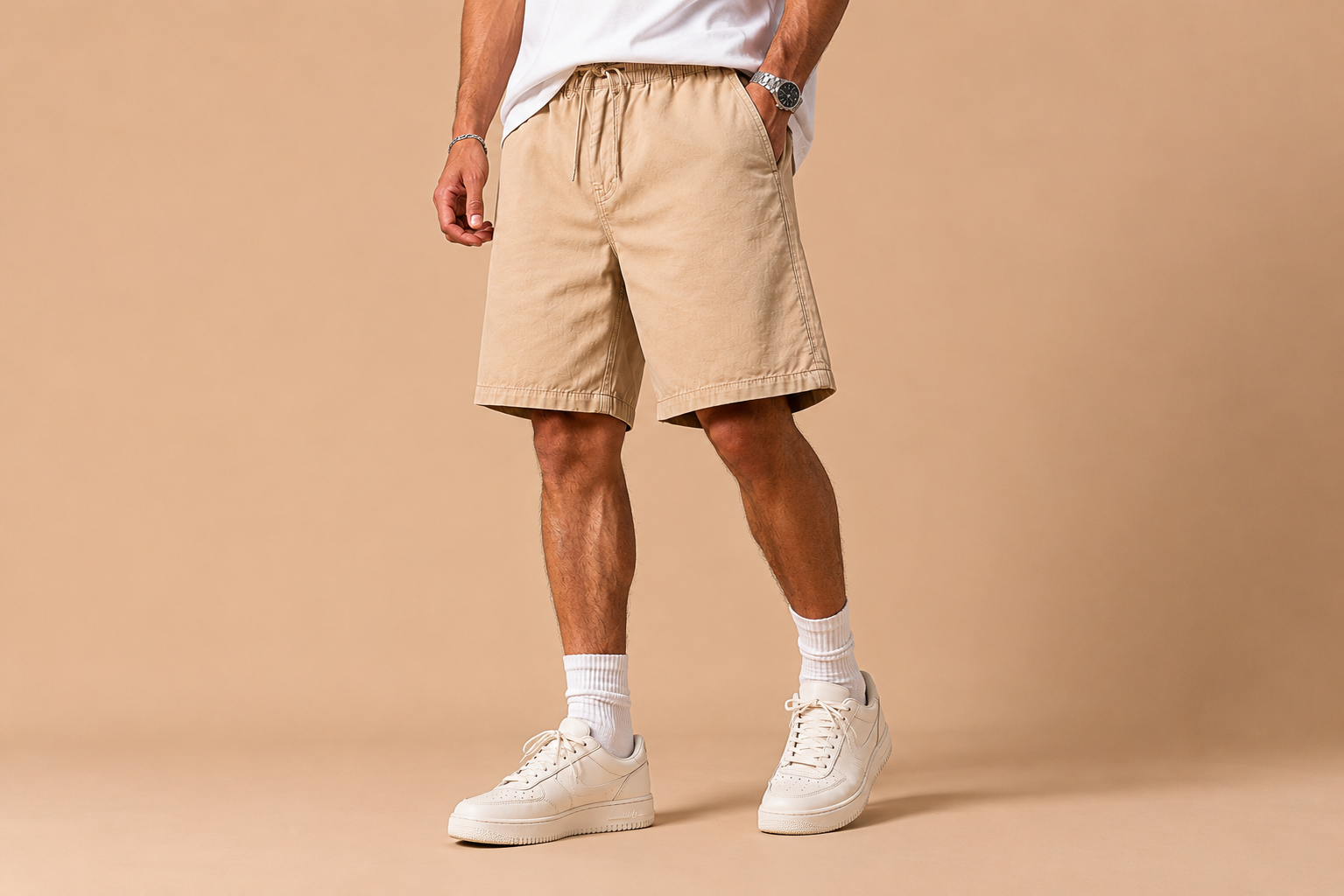 Pantaloncino IMPERSONAL Regular Fit Sabbia in Lino e Tencel – Comfort Estivo Premium