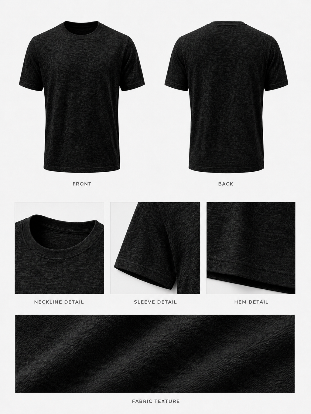 Maglia a Filo Nera Uomo Slim Fit | T-Shirt Premium Leggera | IMPERSONAL