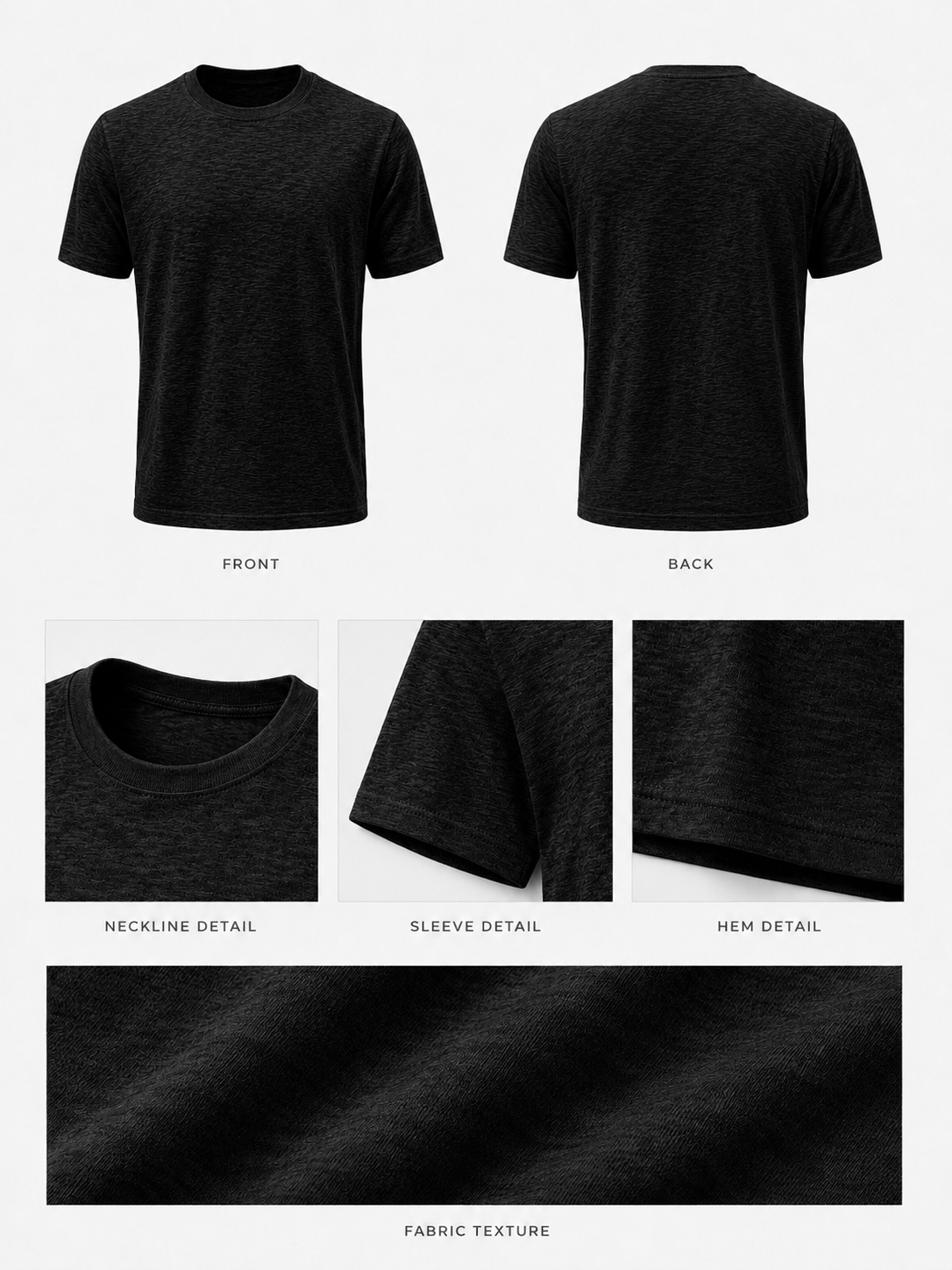 Maglia a Filo Nera Uomo Slim Fit | T-Shirt Premium Leggera | IMPERSONAL
