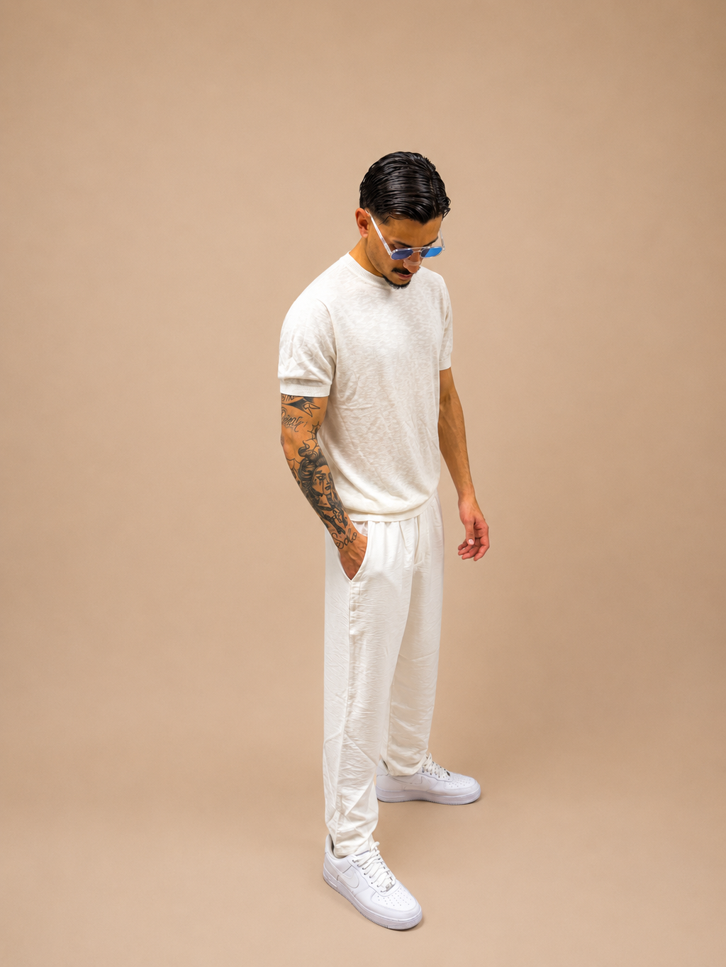 Maglia a Filo Bianca Slim Fit Uomo | T-Shirt Leggera Premium | IMPERSONAL