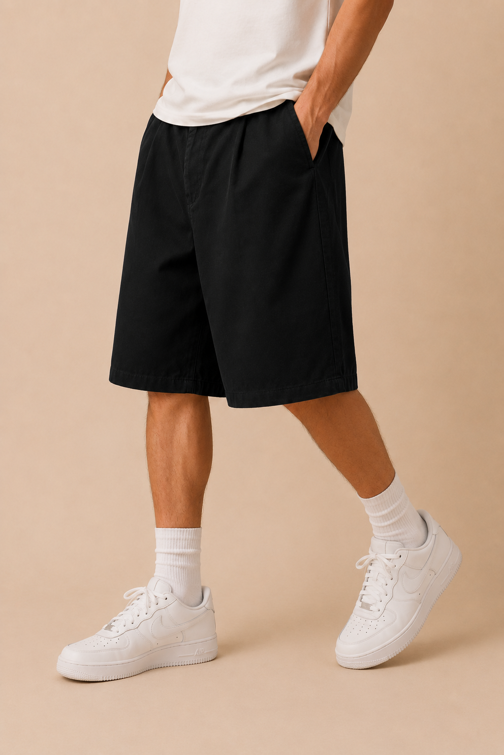 Pantaloncino IMPERSONAL Oversize Nero Skater Fit – Loose Fit Streetwear