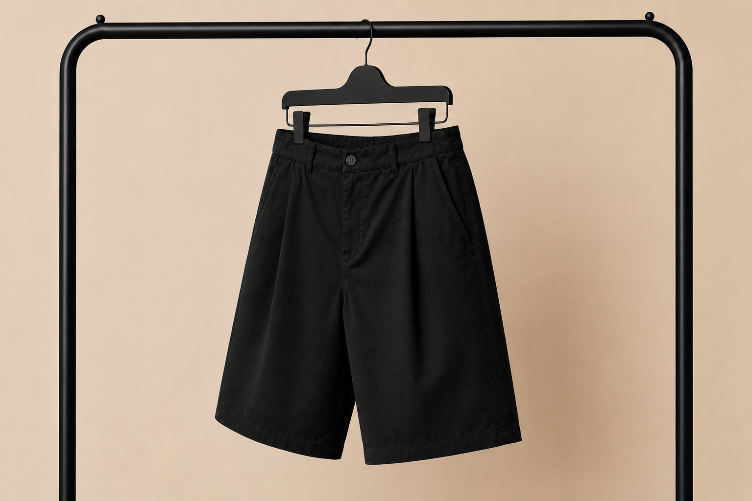 Pantaloncino IMPERSONAL Oversize Nero Skater Fit – Loose Fit Streetwear
