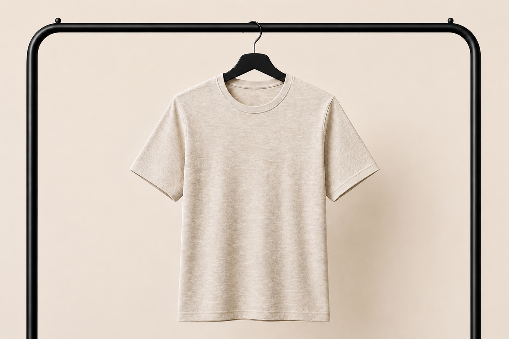 Maglia a Filo Beige Slim Fit Uomo | T-Shirt Leggera Premium | IMPERSONAL