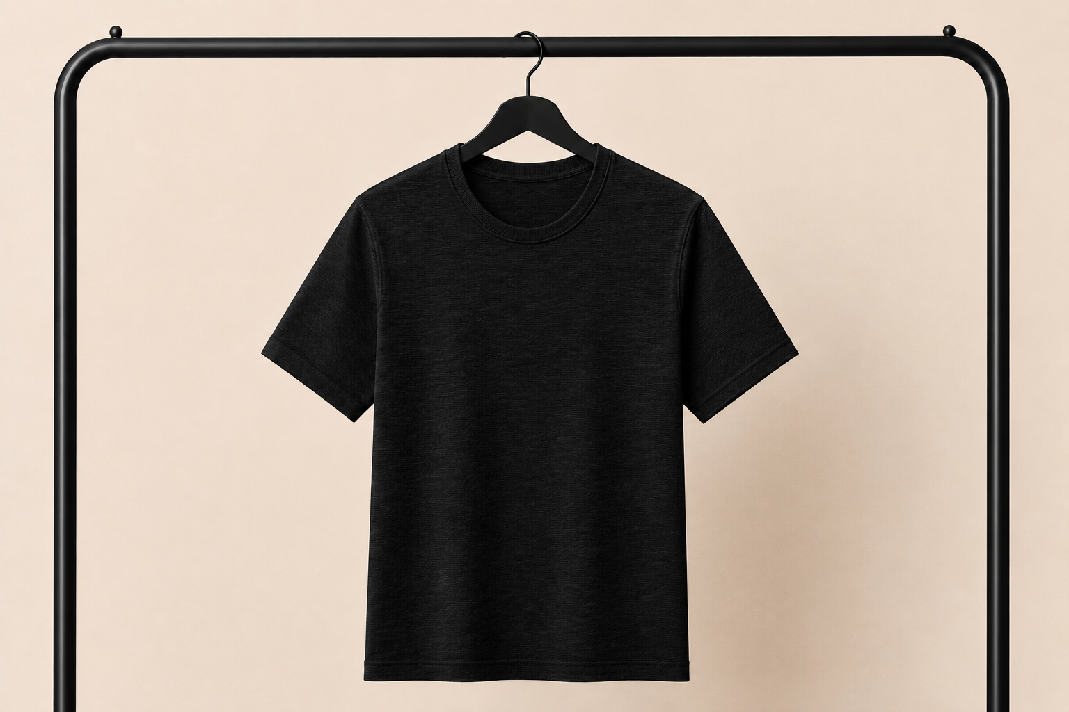 Maglia a Filo Nera Uomo Slim Fit | T-Shirt Premium Leggera | IMPERSONAL