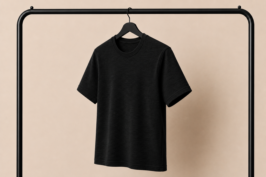 Maglia a Filo Nera Uomo Slim Fit | T-Shirt Premium Leggera | IMPERSONAL