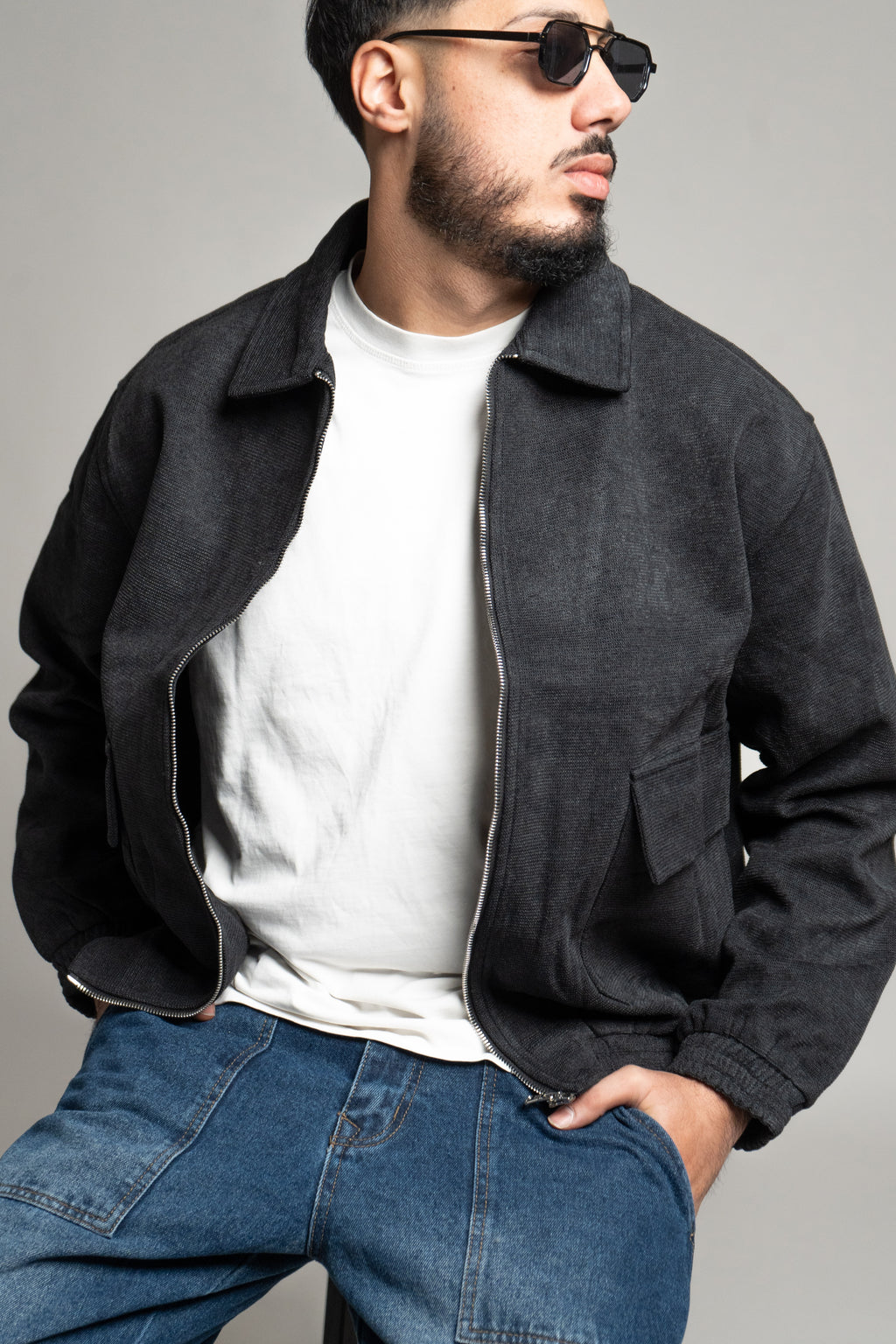 Giacca Nera con Zip | IMPERSONAL