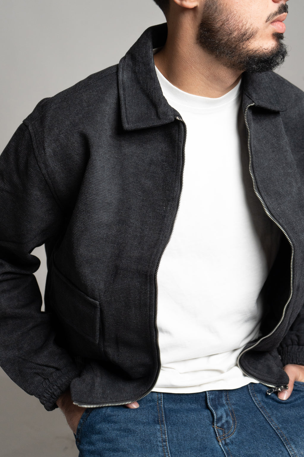 Giacca Nera con Zip | IMPERSONAL