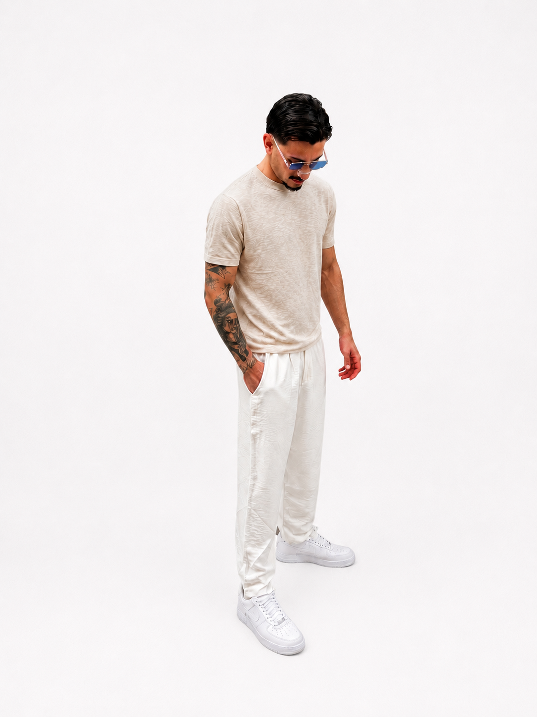 Maglia a Filo Beige Slim Fit Uomo | T-Shirt Leggera Premium | IMPERSONAL