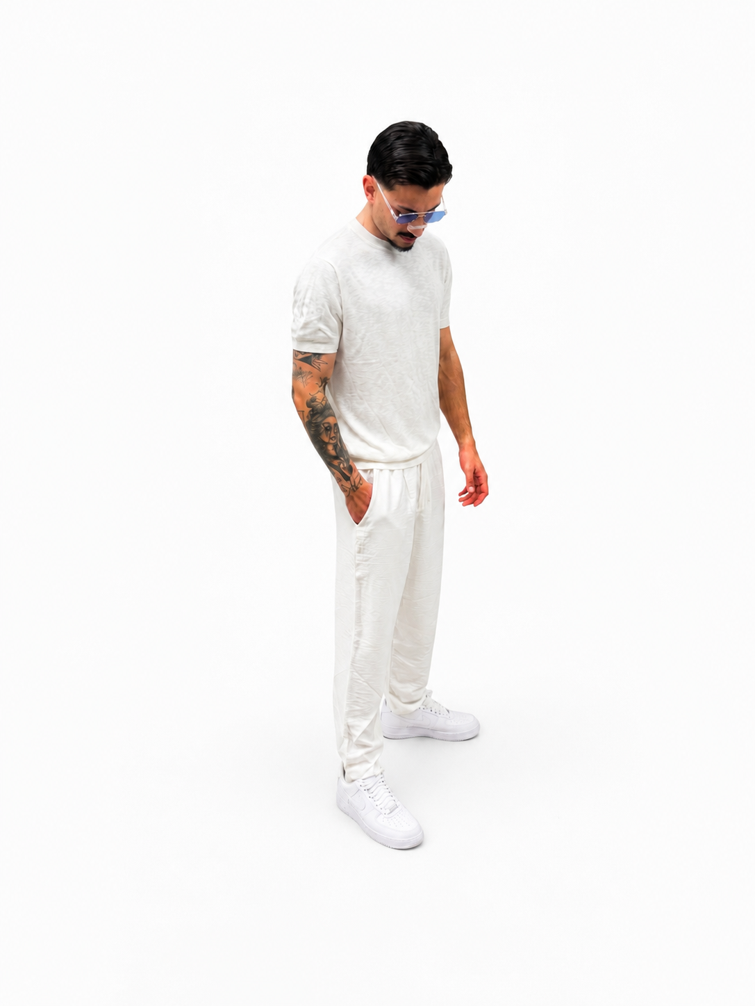 Maglia a Filo Bianca Slim Fit Uomo | T-Shirt Leggera Premium | IMPERSONAL